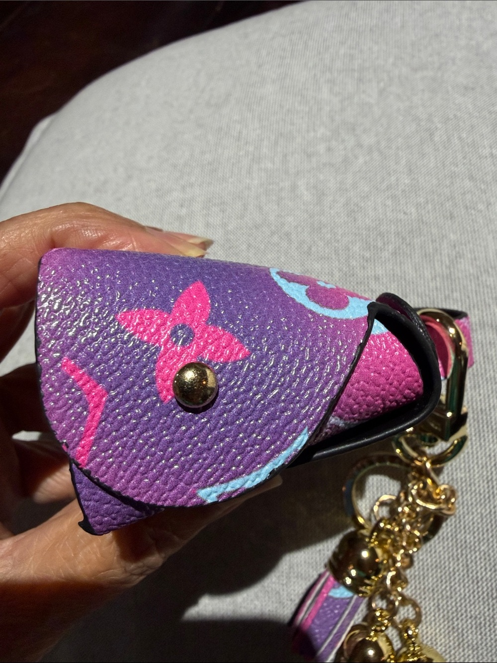 Louis Vuitton Pink & Purple Monogram Mini Clutch Keychain - Picture 4 of 6